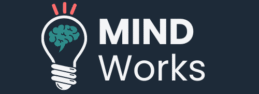 Navy blue MIND Works Media & Instructional design logo with light bulb workmark next to the title.